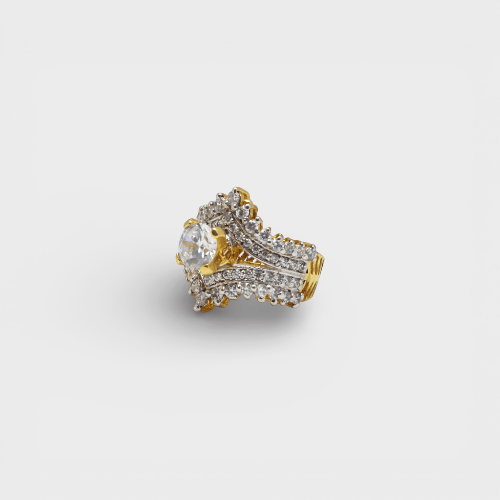Crystal Lotus Crown Ring - Monis Anas Jewellers