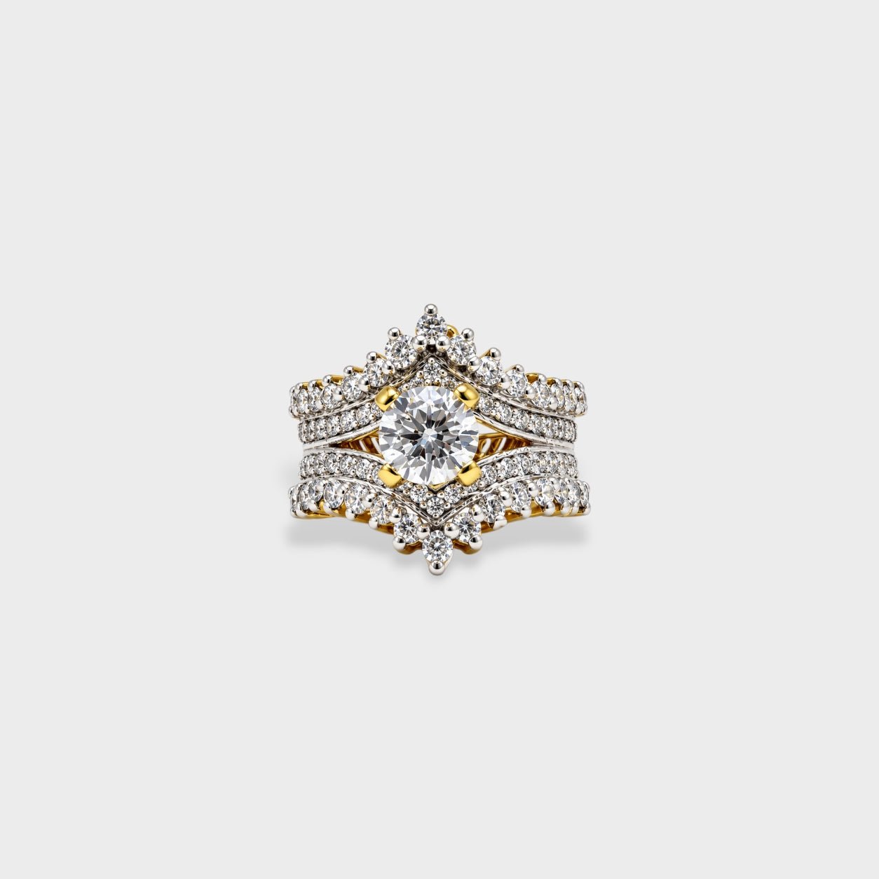 Crystal Lotus Crown Ring - Monis Anas Jewellers