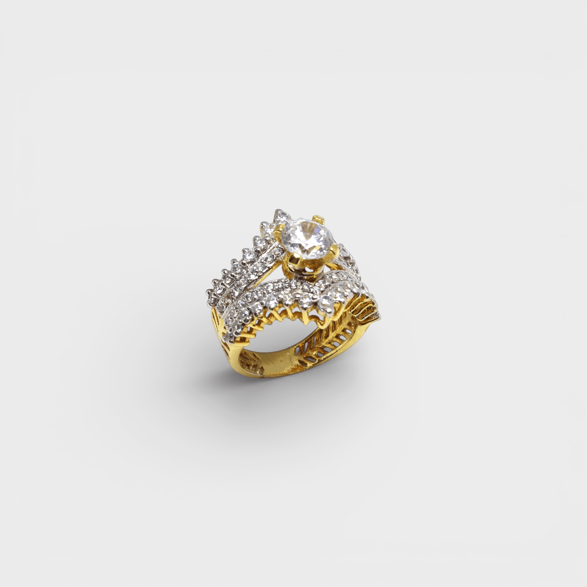 Crystal Lotus Crown Ring - Monis Anas Jewellers
