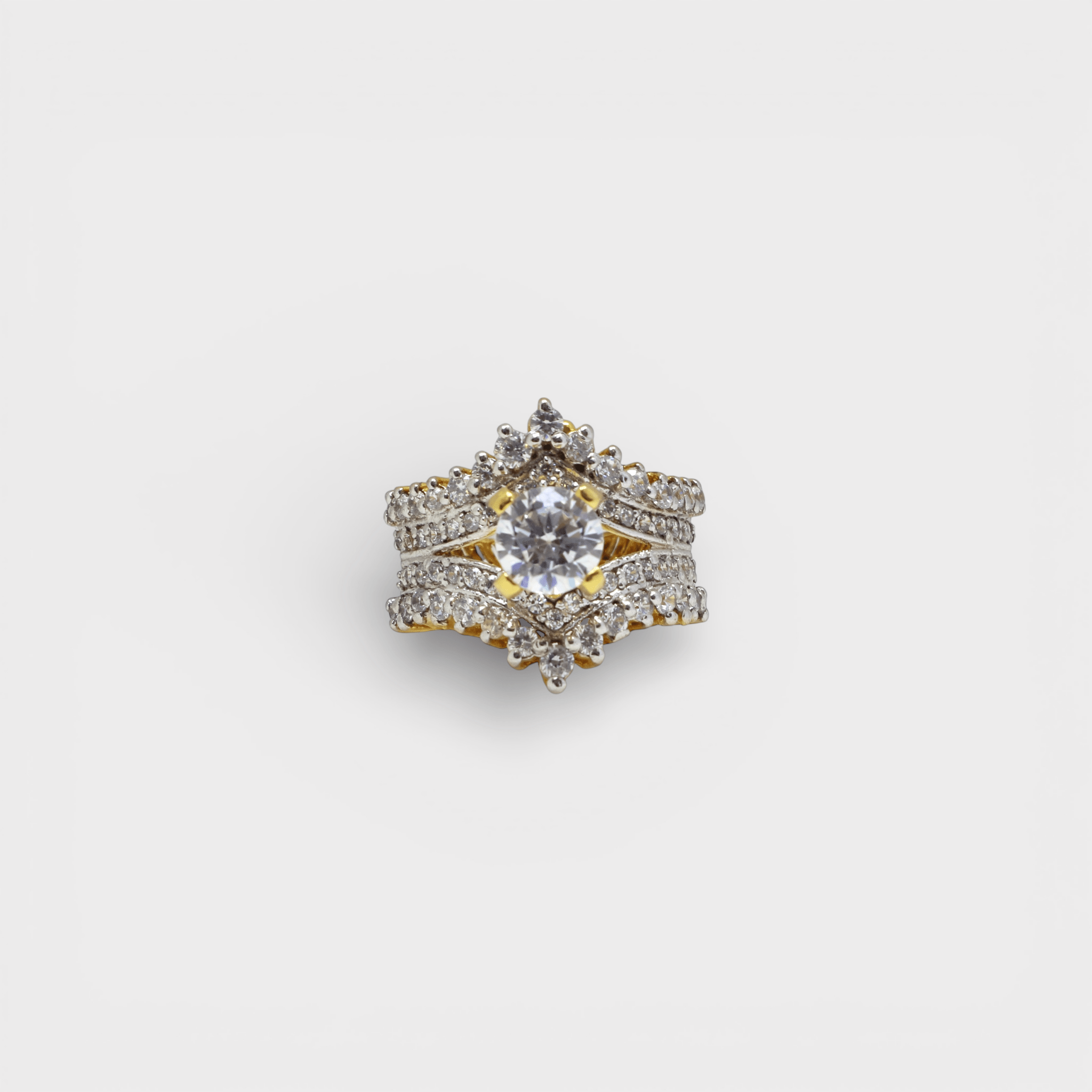 Crystal Lotus Crown Ring - Monis Anas Jewellers