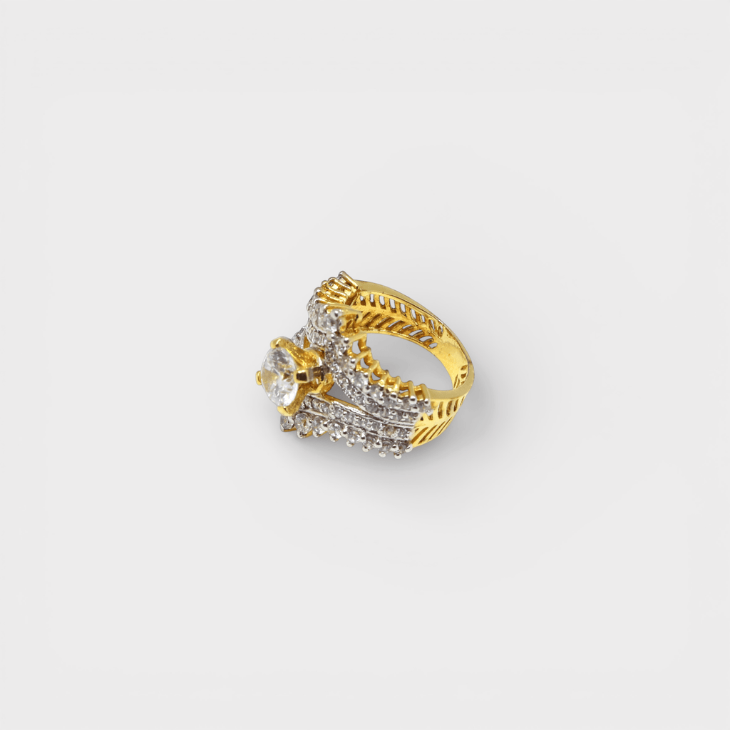 Crystal Lotus Crown Ring - Monis Anas Jewellers