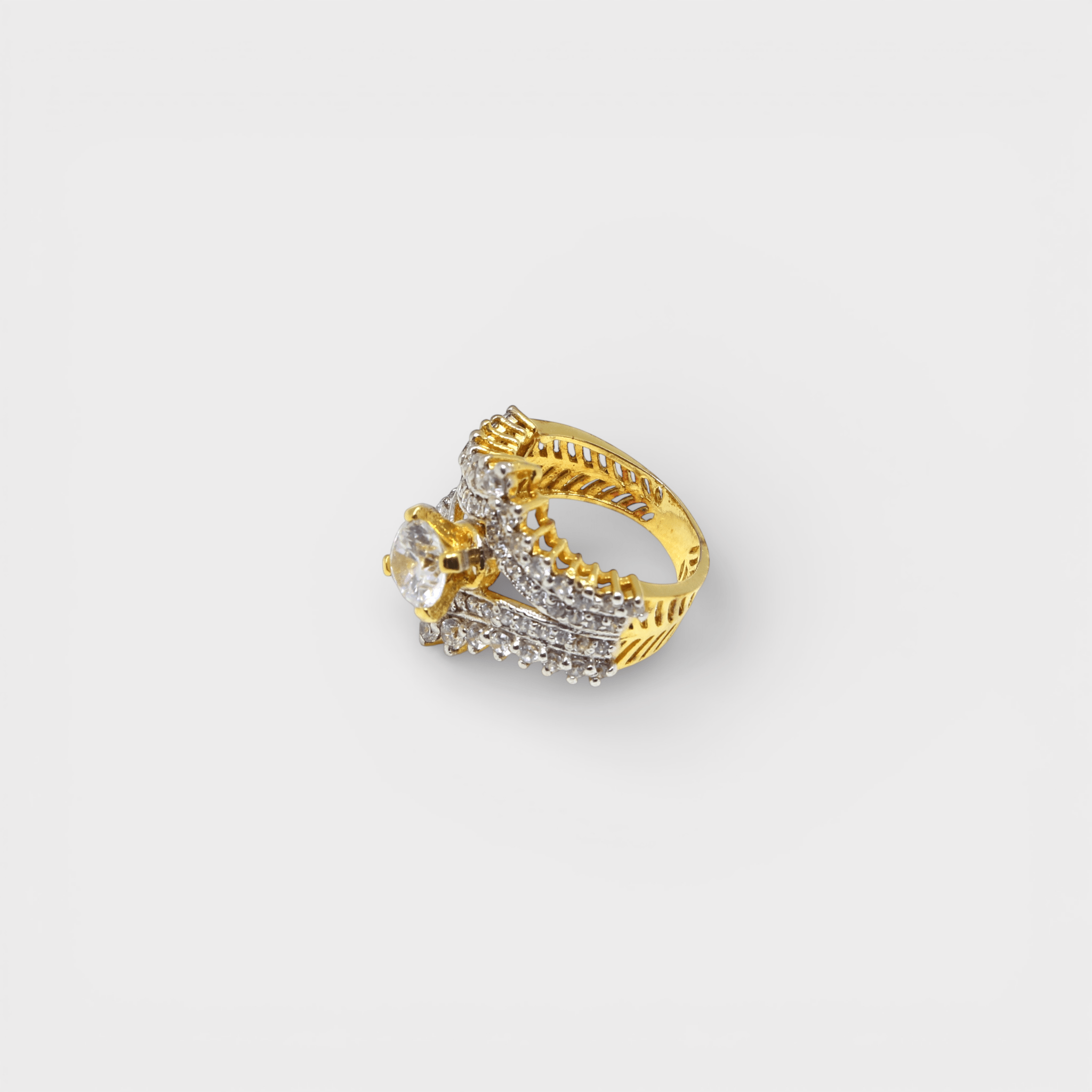 Crystal Lotus Crown Ring - Monis Anas Jewellers