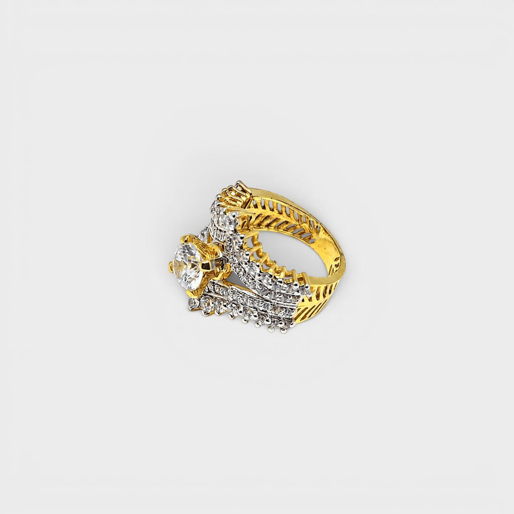 Crystal Lotus Crown Ring - Monis Anas Jewellers