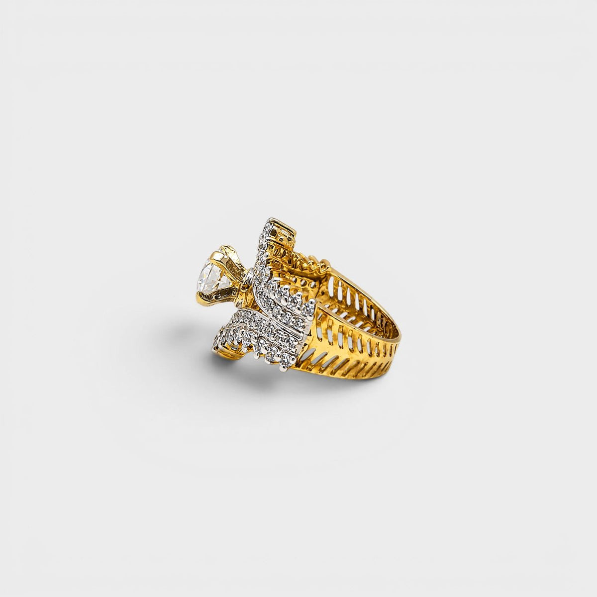 Crystal Lotus Crown Ring - Monis Anas Jewellers