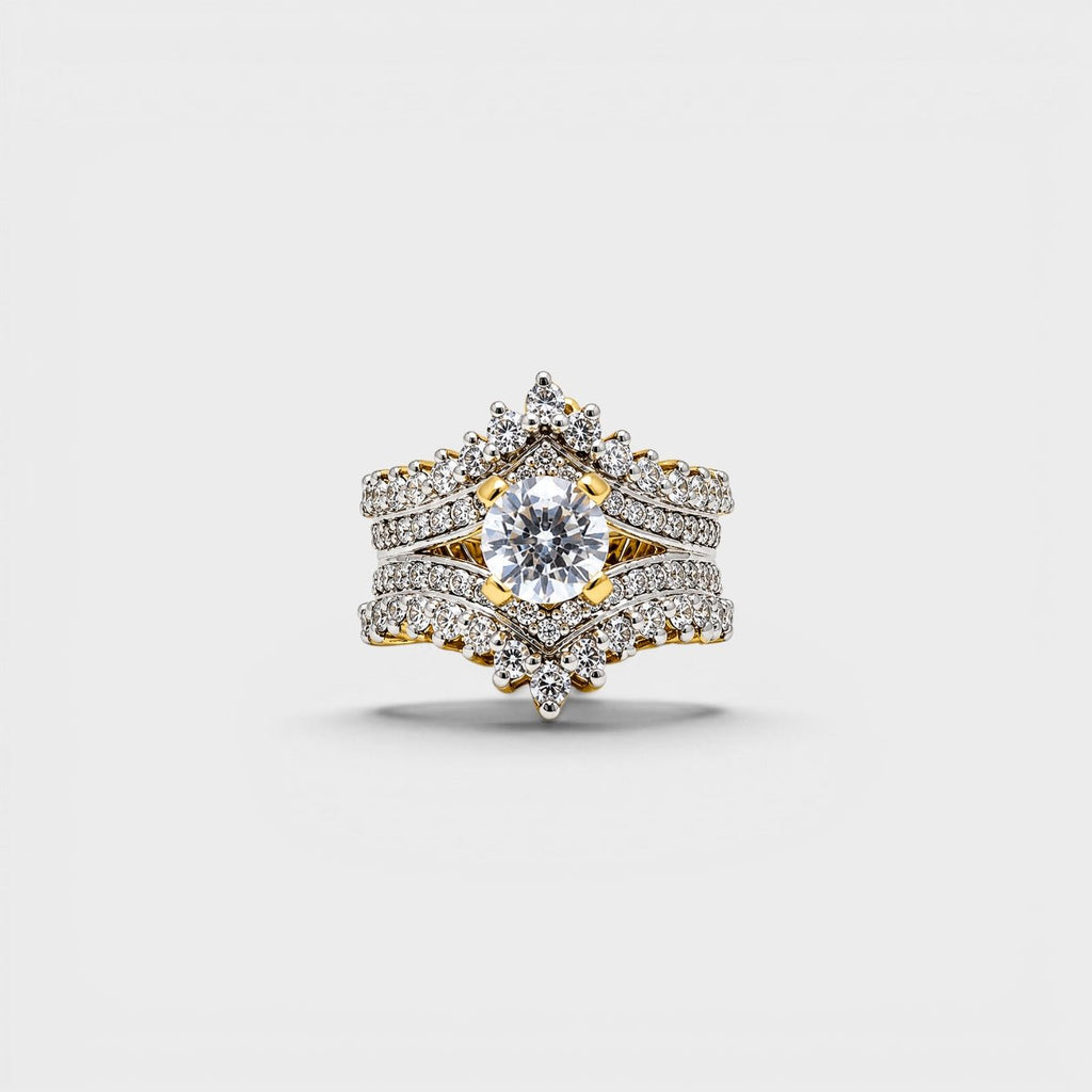 Crystal Lotus Crown Ring - Monis Anas Jewellers