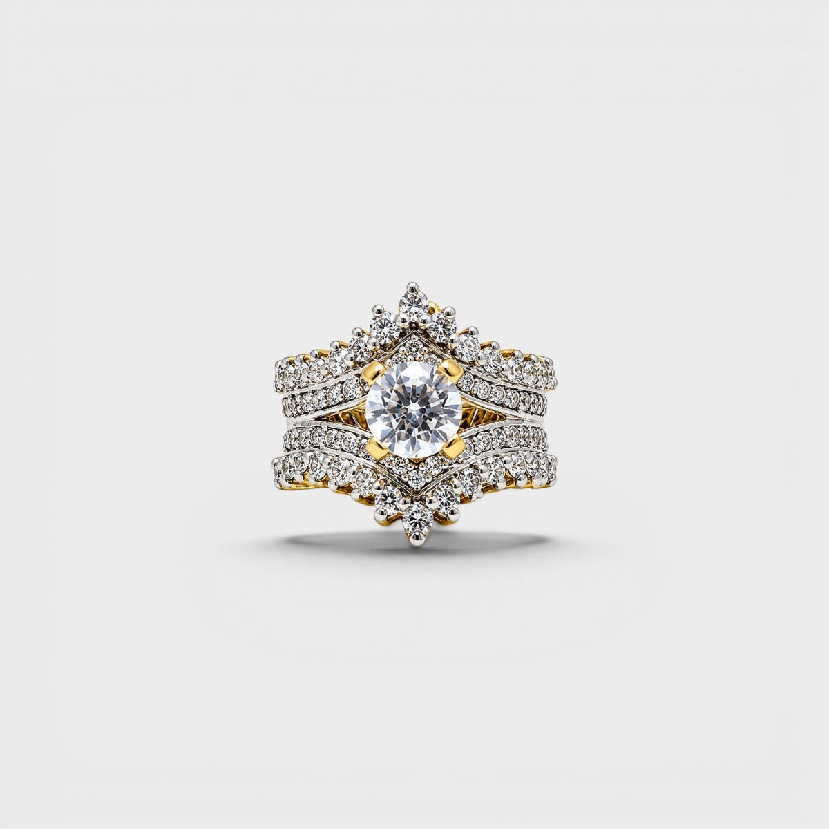 Crystal Lotus Crown Ring - Monis Anas Jewellers