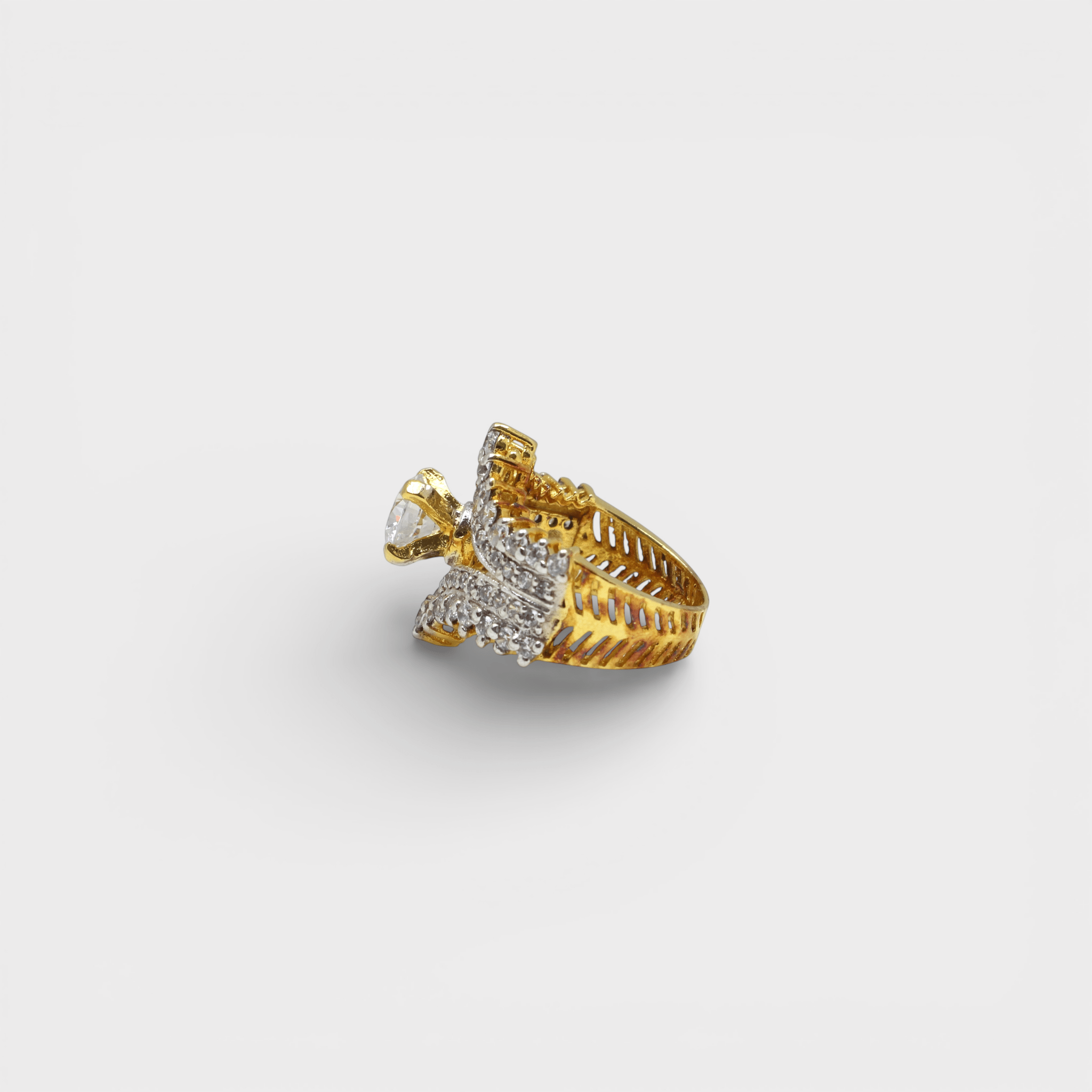 Crystal Lotus Crown Ring - Monis Anas Jewellers