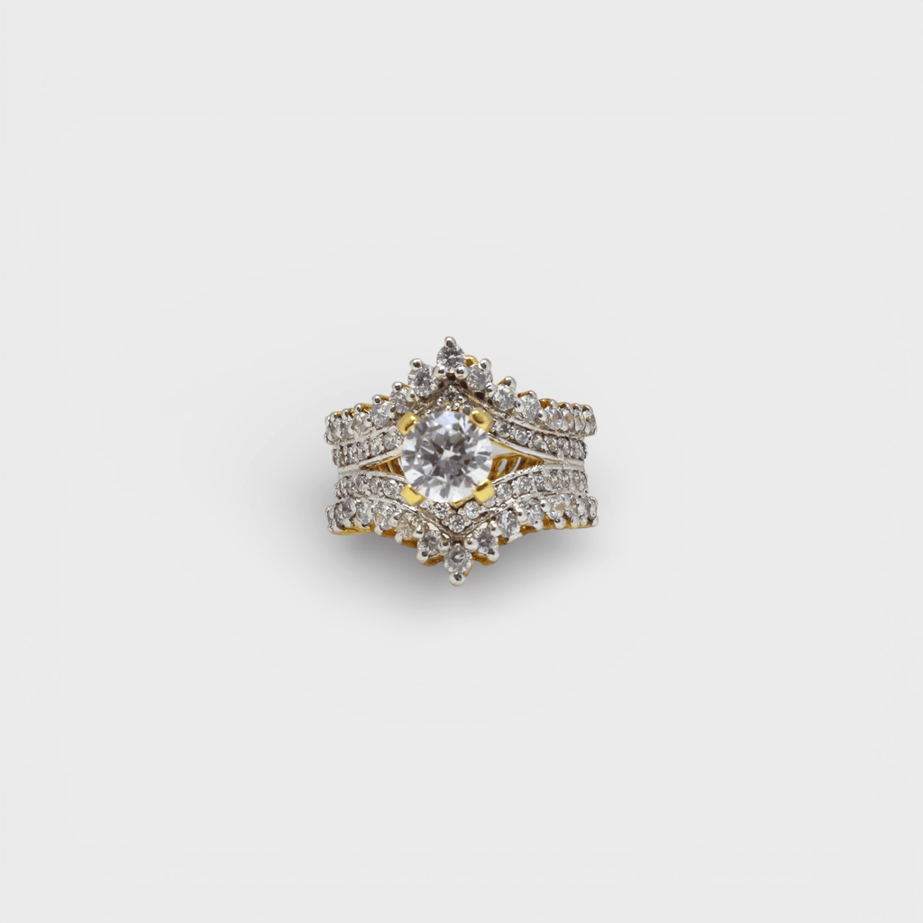 Crystal Lotus Crown Ring - Monis Anas Jewellers