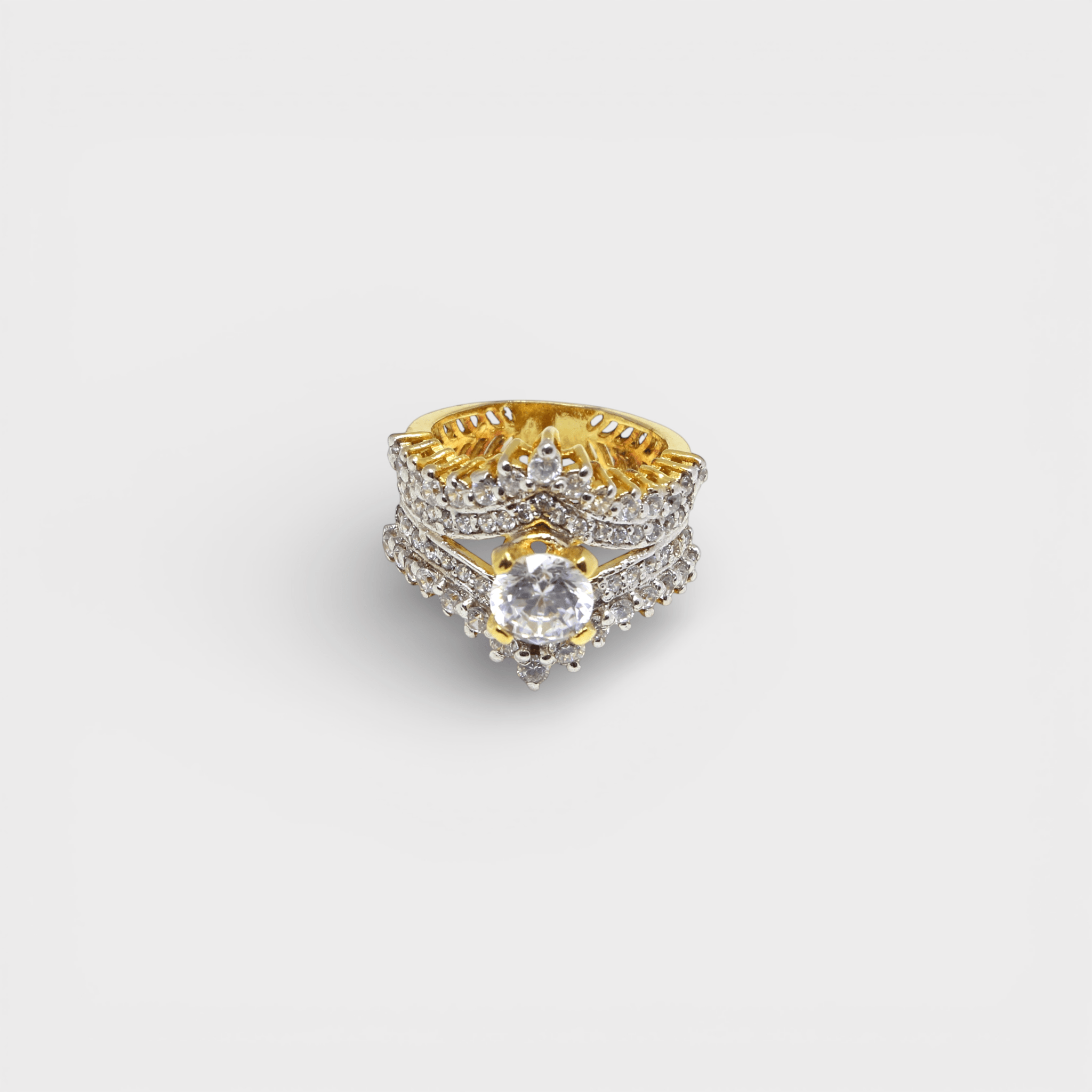 Crystal Lotus Crown Ring - Monis Anas Jewellers