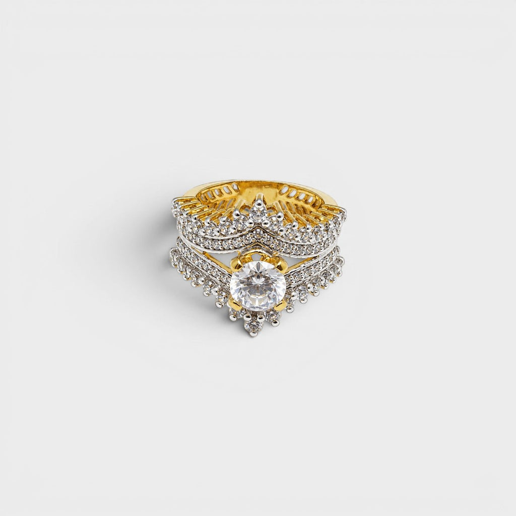 Crystal Lotus Crown Ring - Monis Anas Jewellers