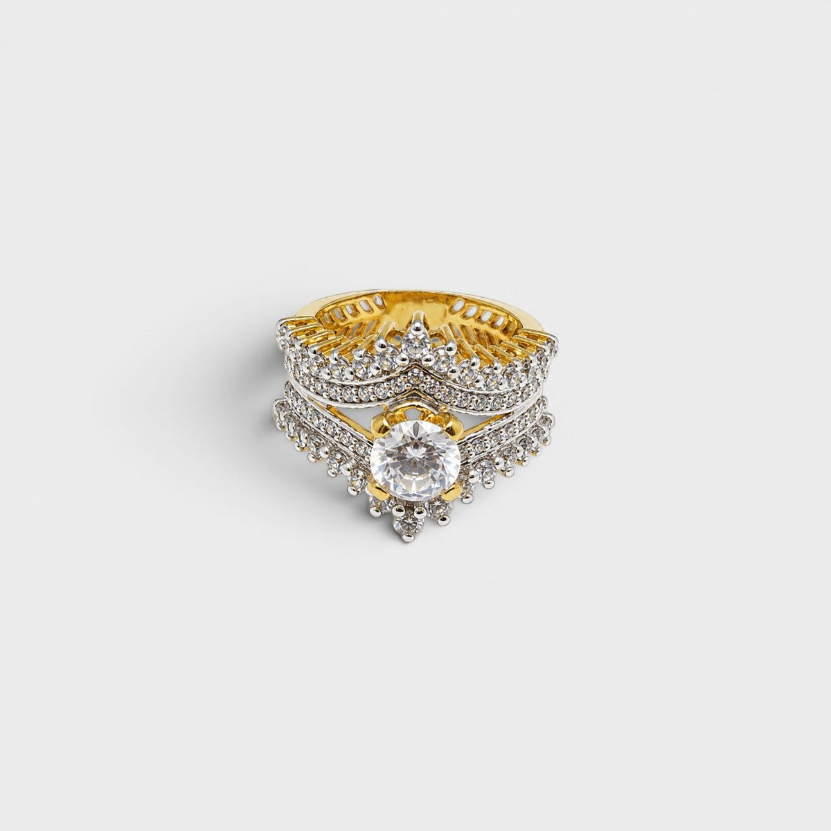 Crystal Lotus Crown Ring - Monis Anas Jewellers