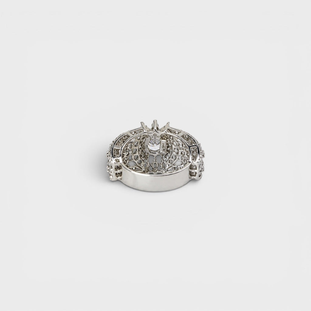 Crystal Starburst Wide Ring - Monis Anas Jewellers