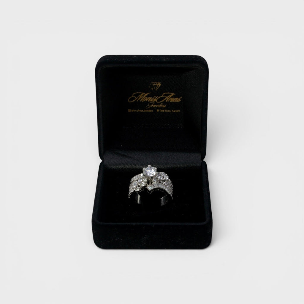 Crystal Wave Cascade Ring - Monis Anas Jewellers