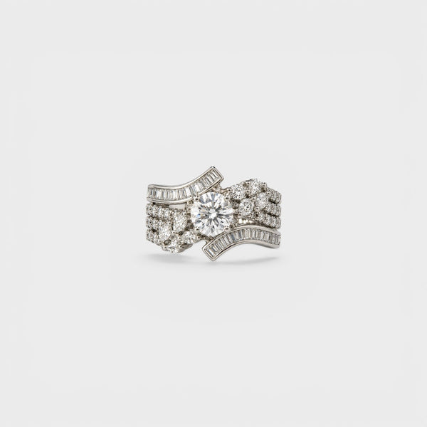 Crystal Wave Cascade Ring