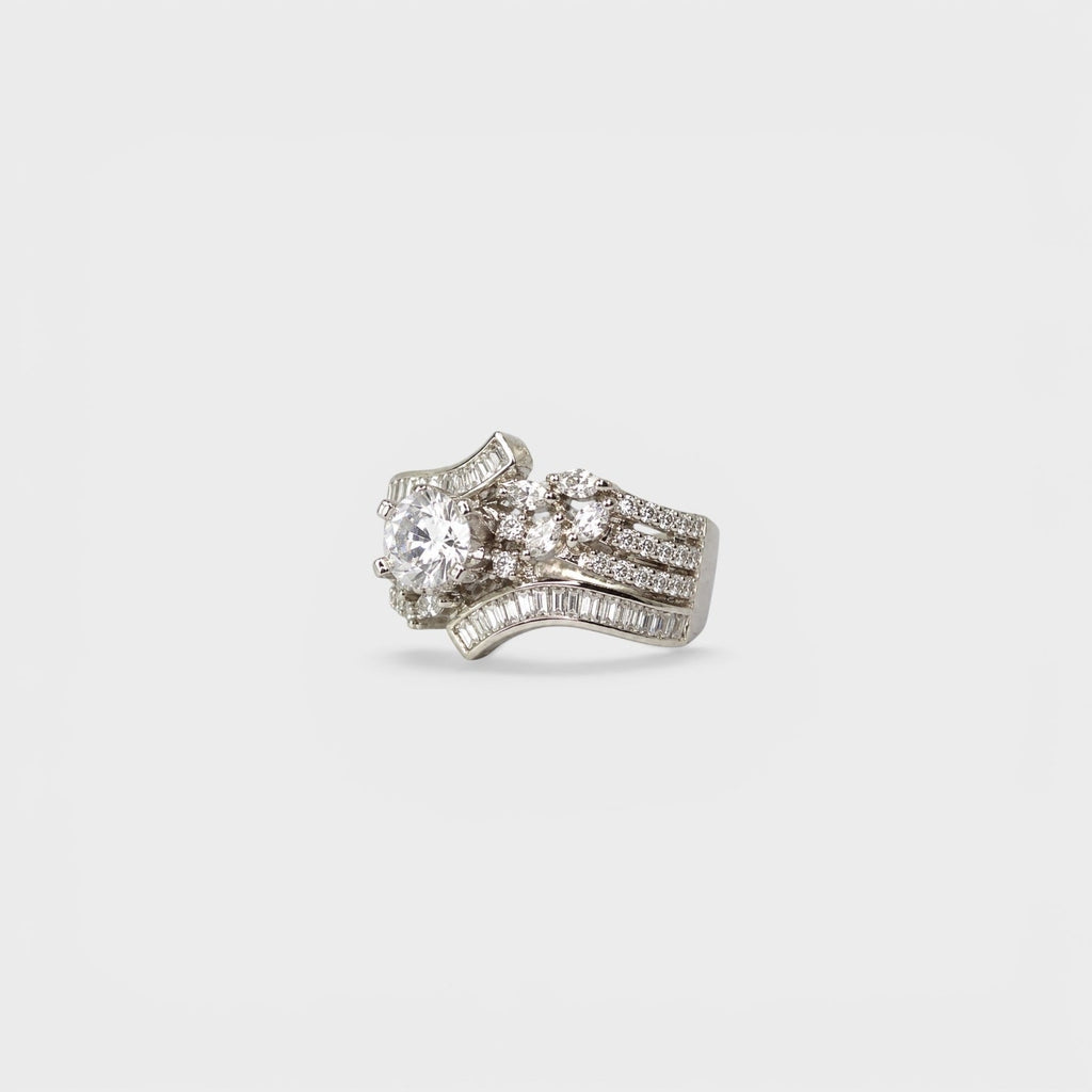 Crystal Wave Cascade Ring - Monis Anas Jewellers