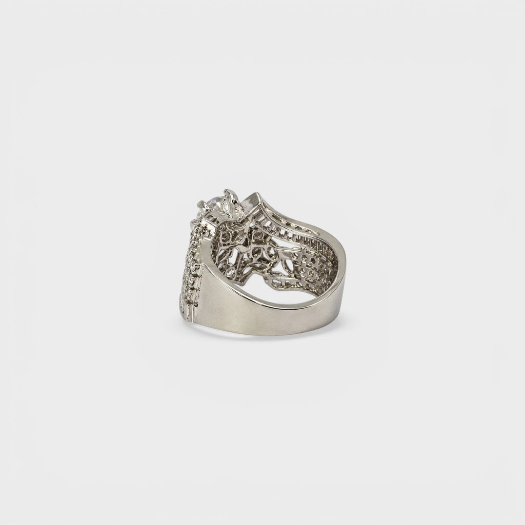 Crystal Wave Cascade Ring - Monis Anas Jewellers