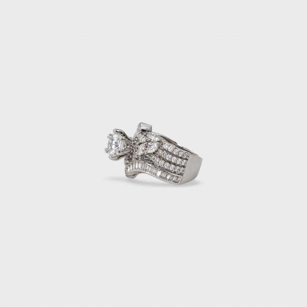 Crystal Wave Cascade Ring - Monis Anas Jewellers