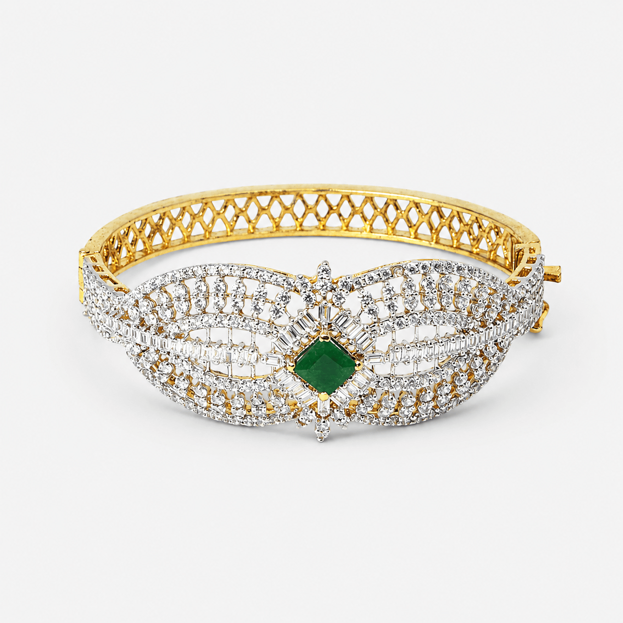 Emerald Crown Bangle - Monis Anas Jewellers