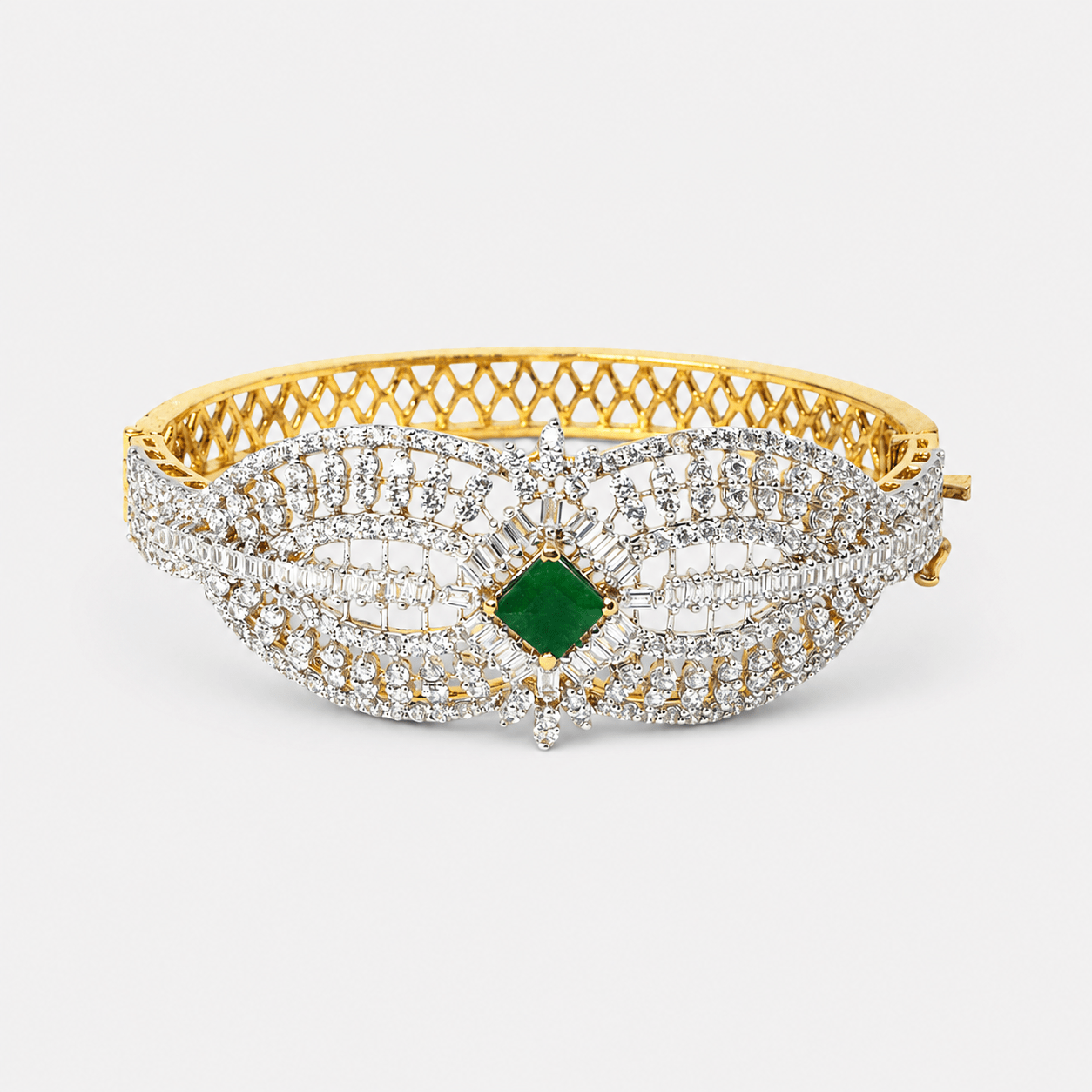 Emerald Crown Bangle - Monis Anas Jewellers
