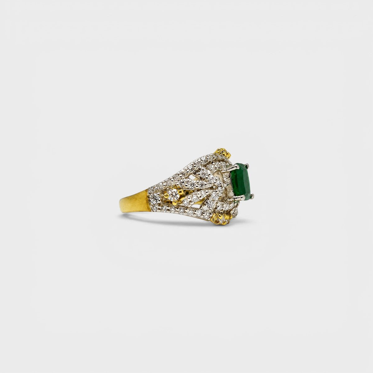 Emerald Enigma Ring - Monis Anas Jewellers