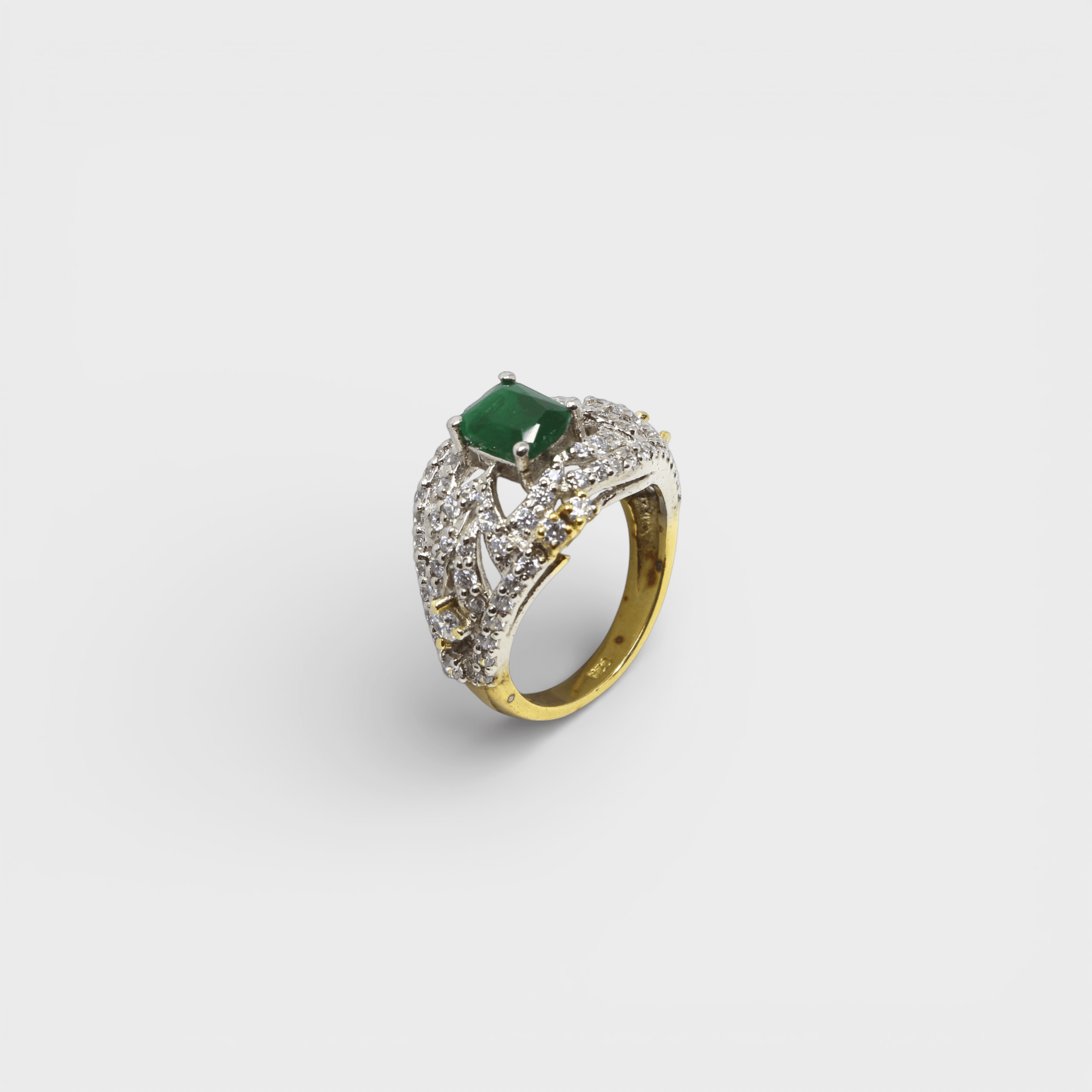 Emerald Enigma Ring - Monis Anas Jewellers