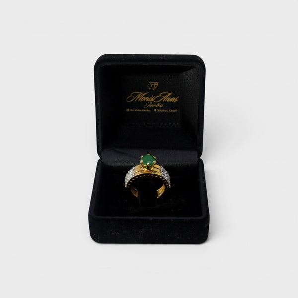 Emerald Gold Stack Ring