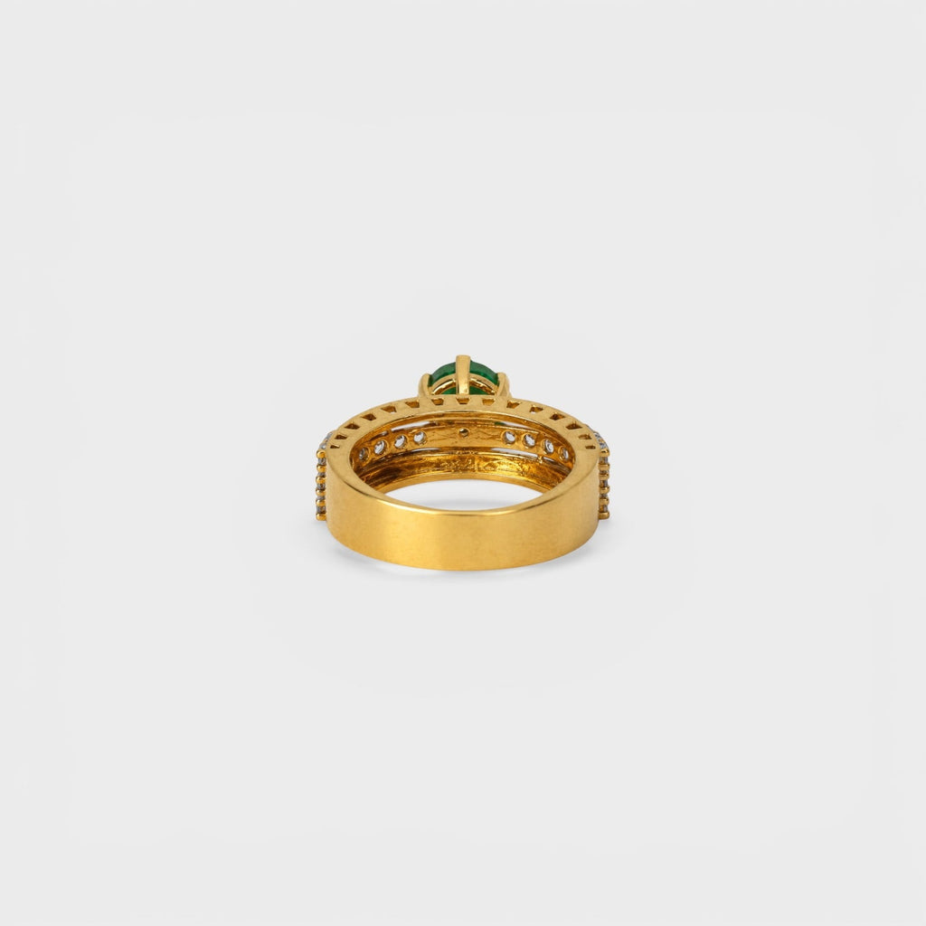 Emerald Gold Stack Ring - Monis Anas Jewellers