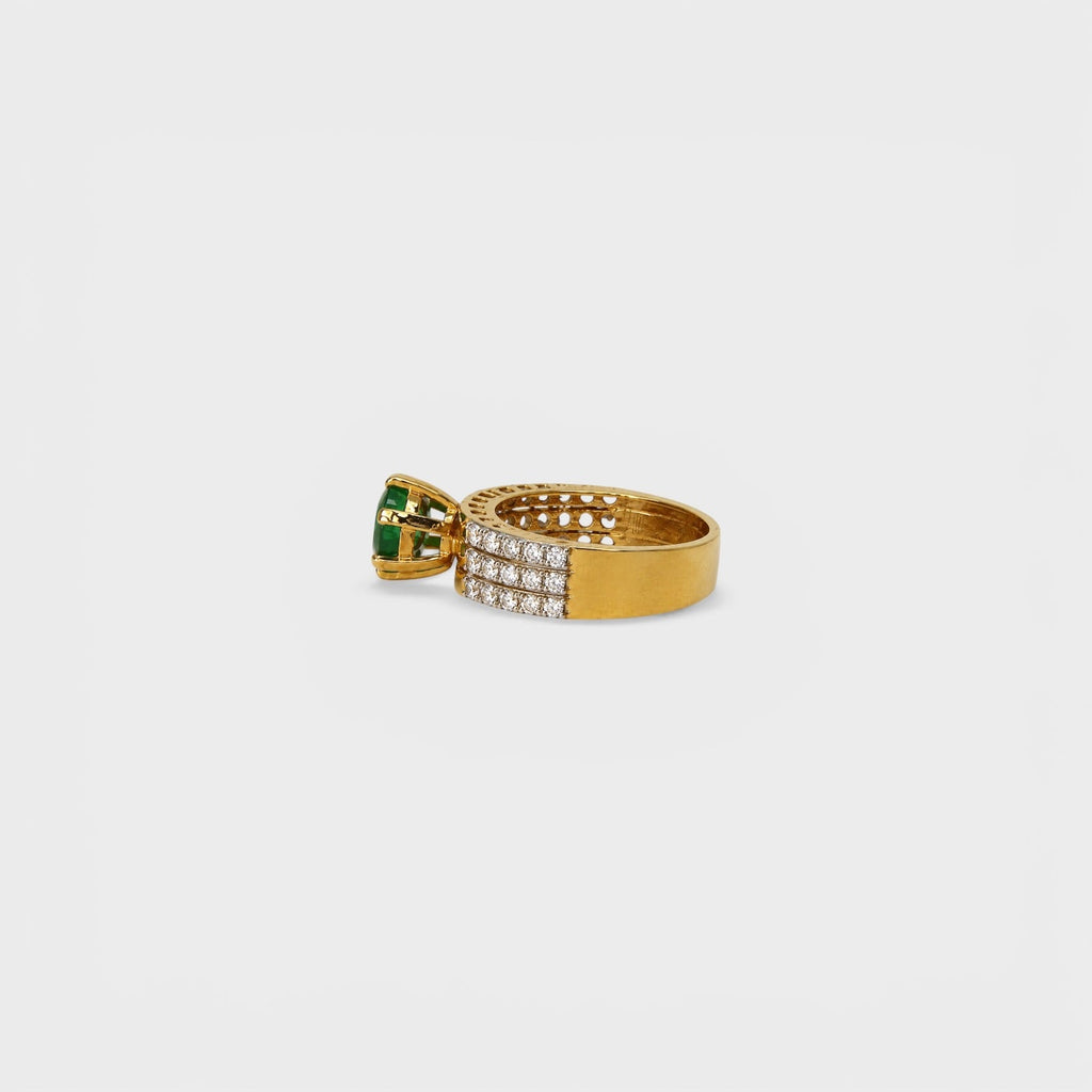 Emerald Gold Stack Ring - Monis Anas Jewellers