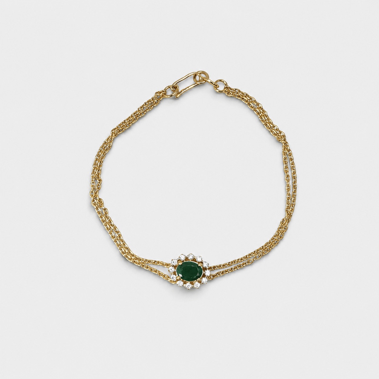 Emerald Green Halo Bracelet - Monis Anas Jewellers