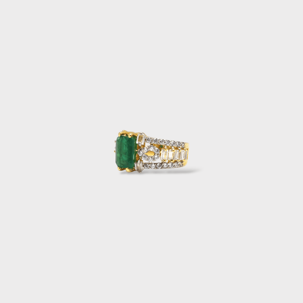 Emerald Monarch Ring - Monis Anas Jewellers