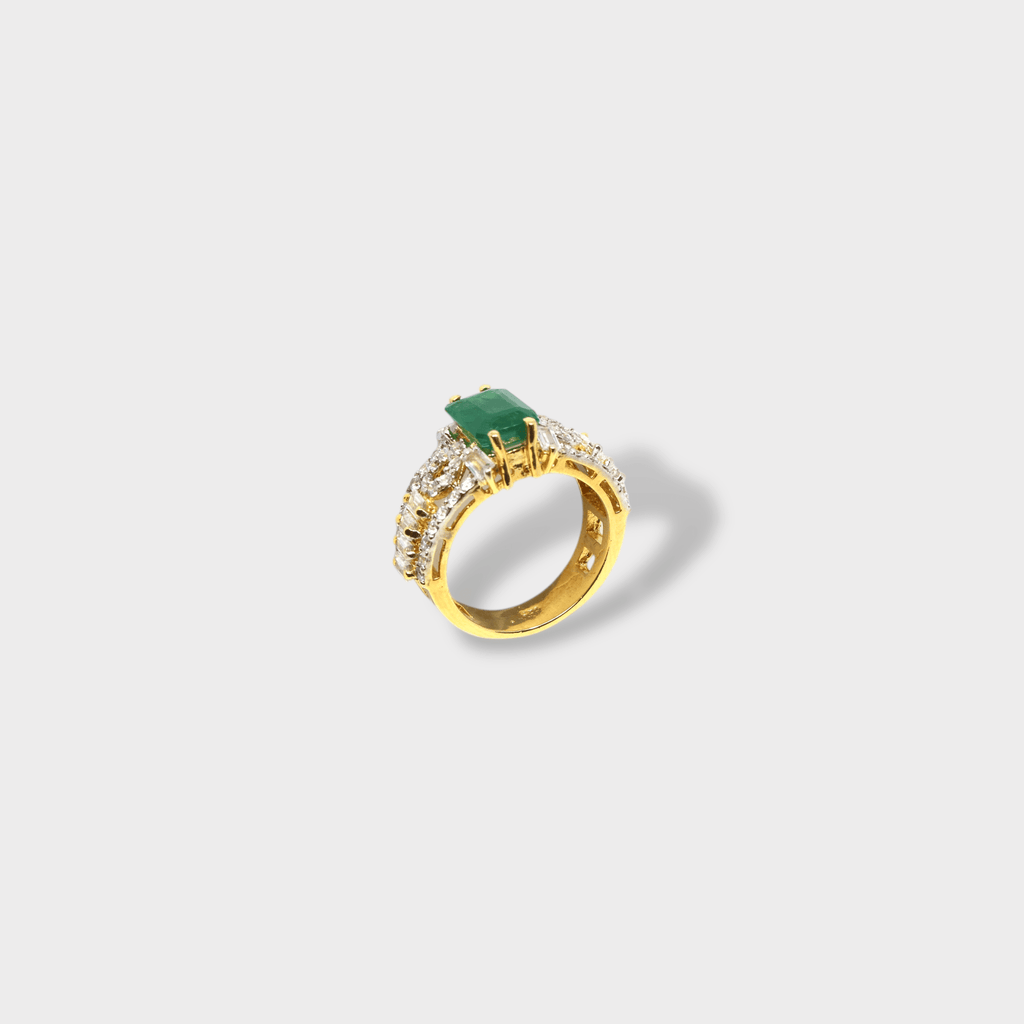 Emerald Monarch Ring - Monis Anas Jewellers