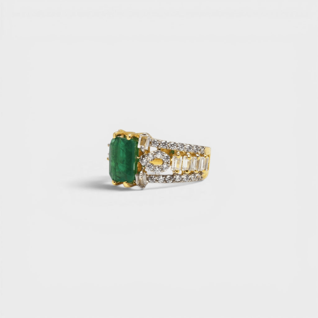 Emerald Monarch Ring - Monis Anas Jewellers