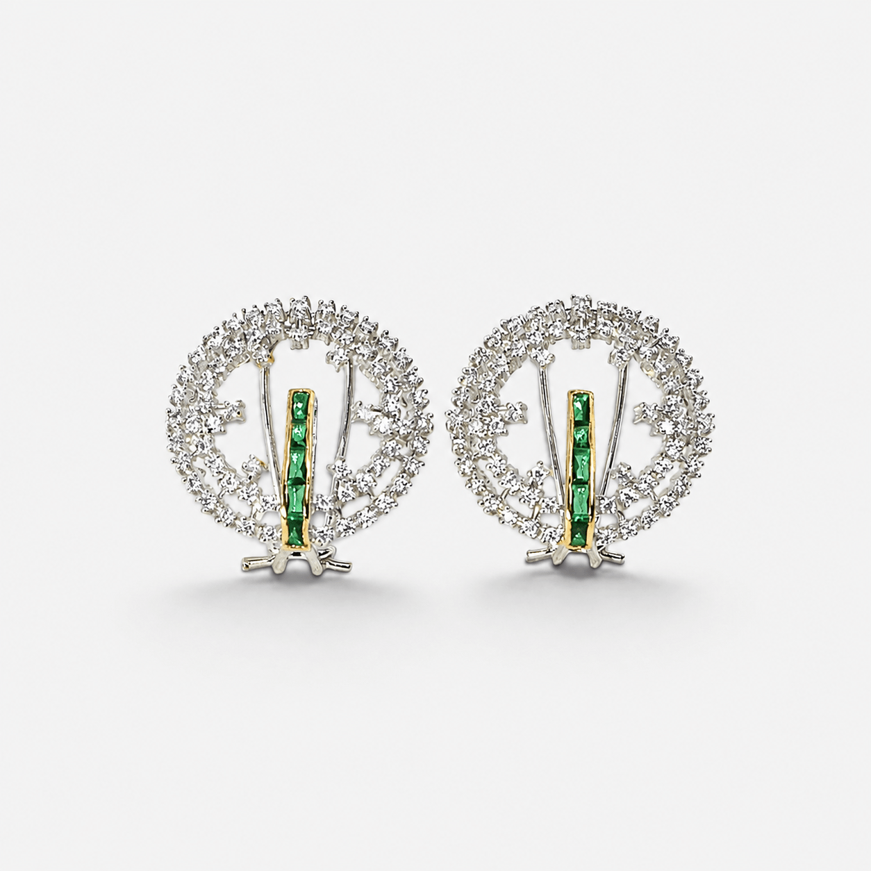 Emerald Orbit Studs - Monis Anas Jewellers