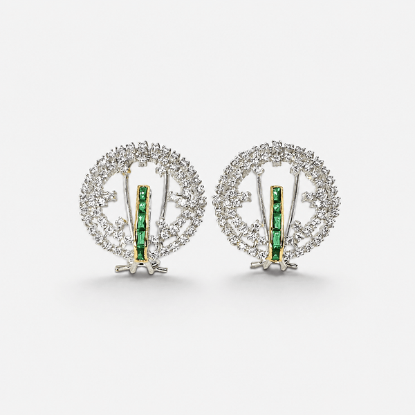 Emerald Orbit Studs