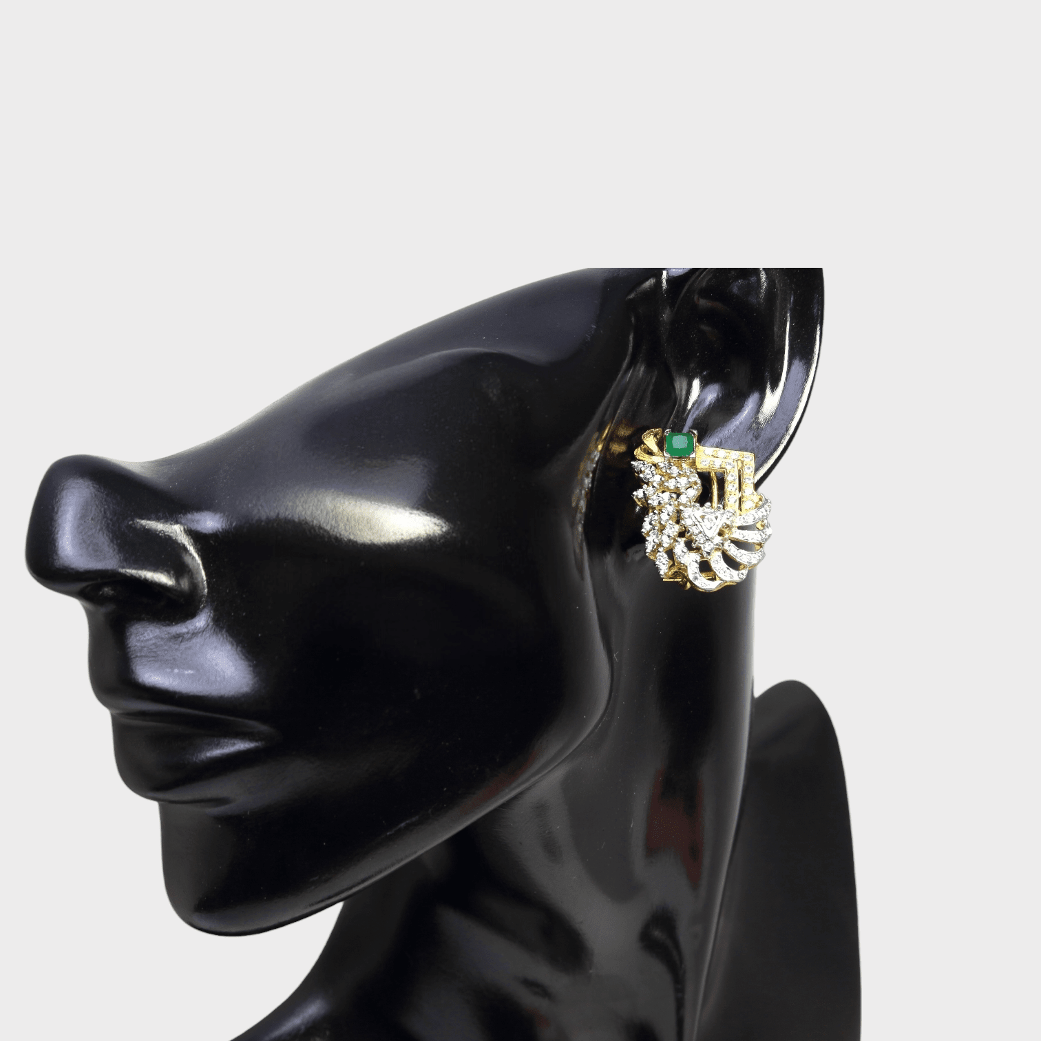 Emerald Serpent Studs - Monis Anas Jewellers