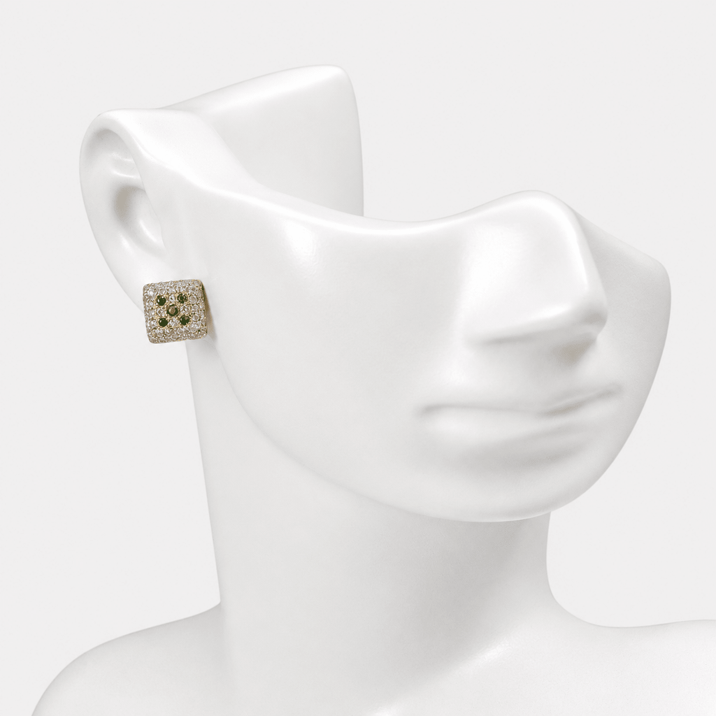 Emerald Square Studs - Monis Anas Jewellers