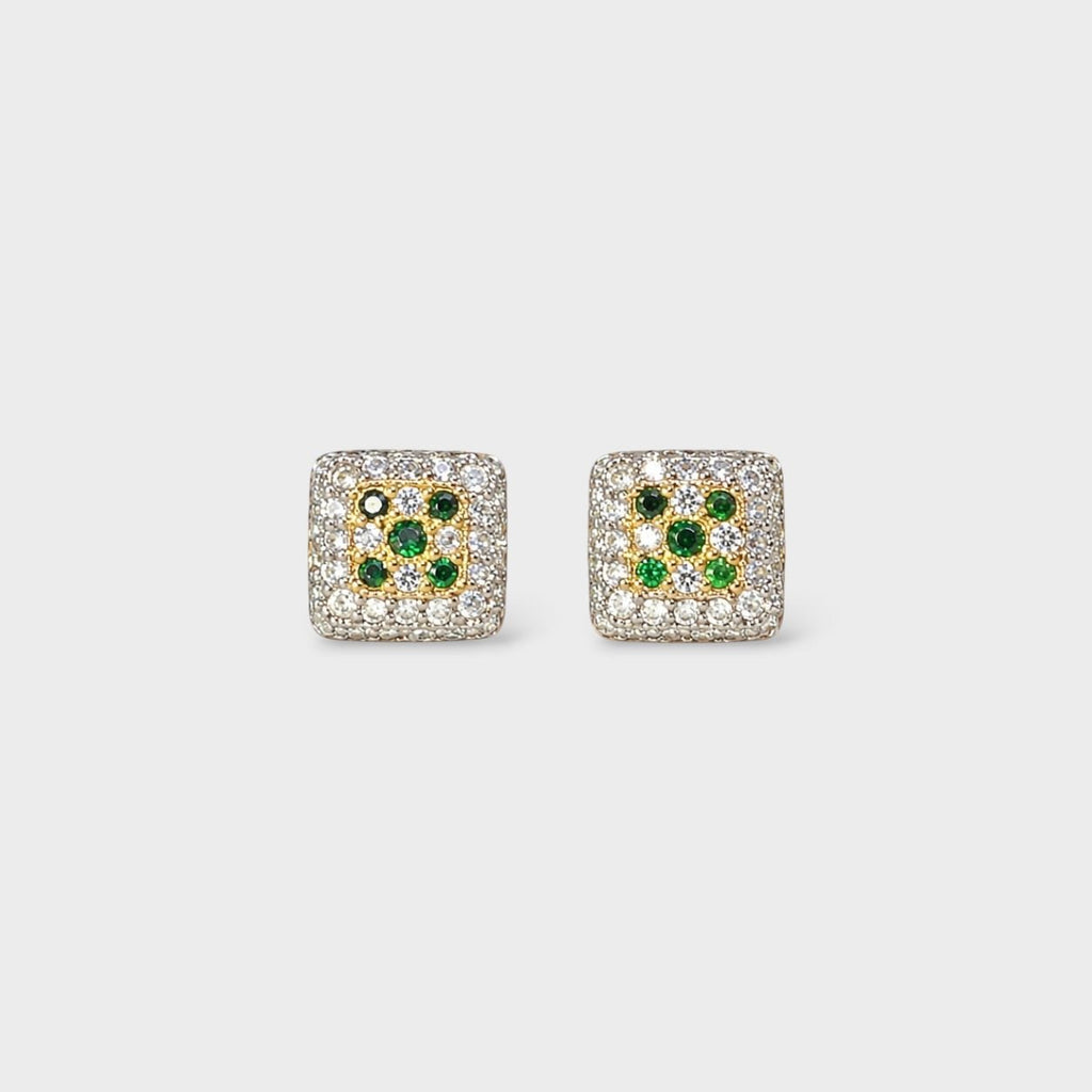 Emerald Square Studs - Monis Anas Jewellers