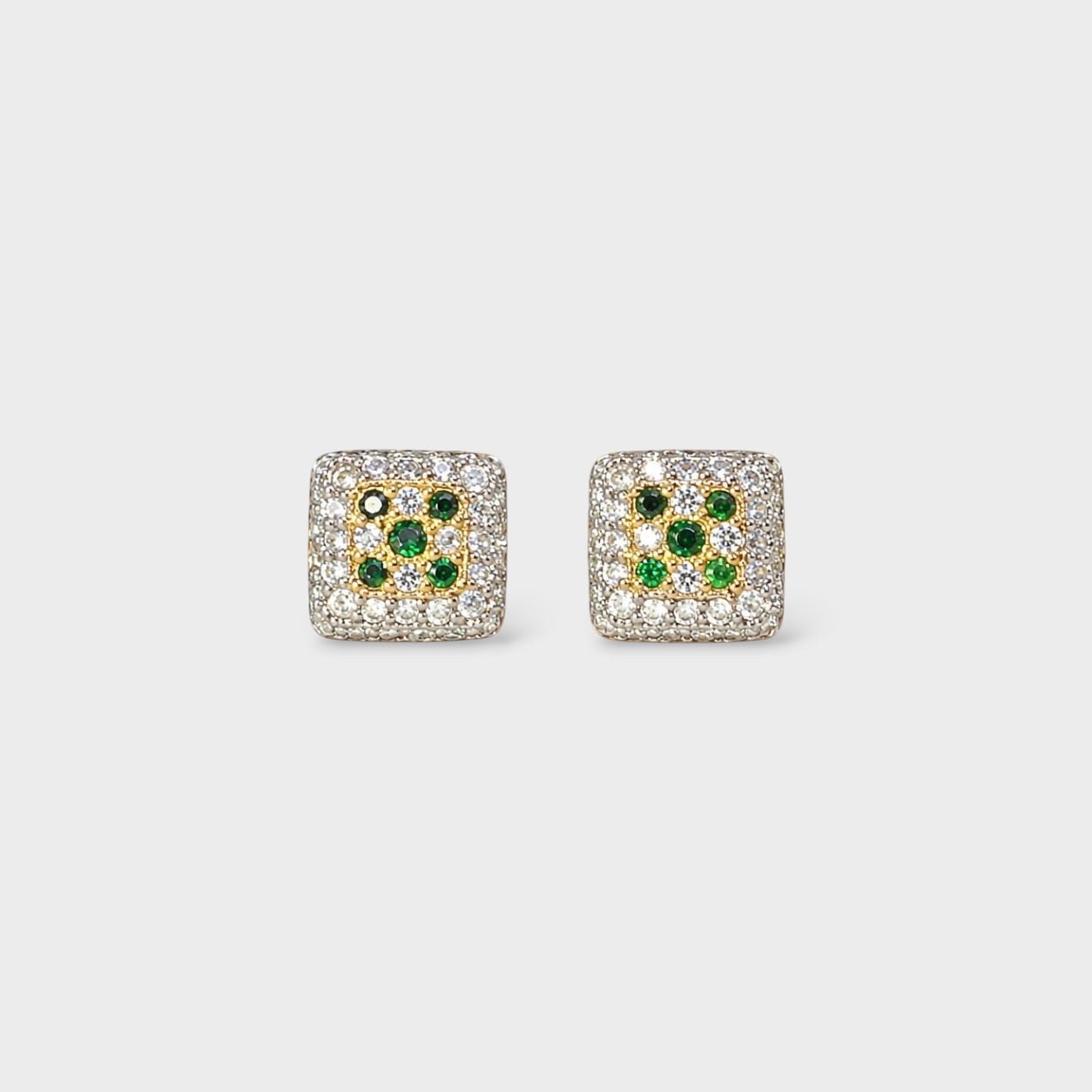 Emerald Square Studs - Monis Anas Jewellers