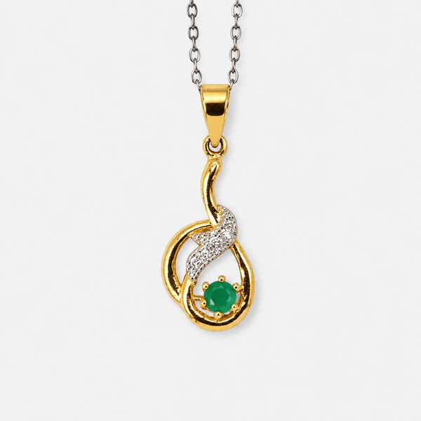 Emerald Swirl Pendant Set