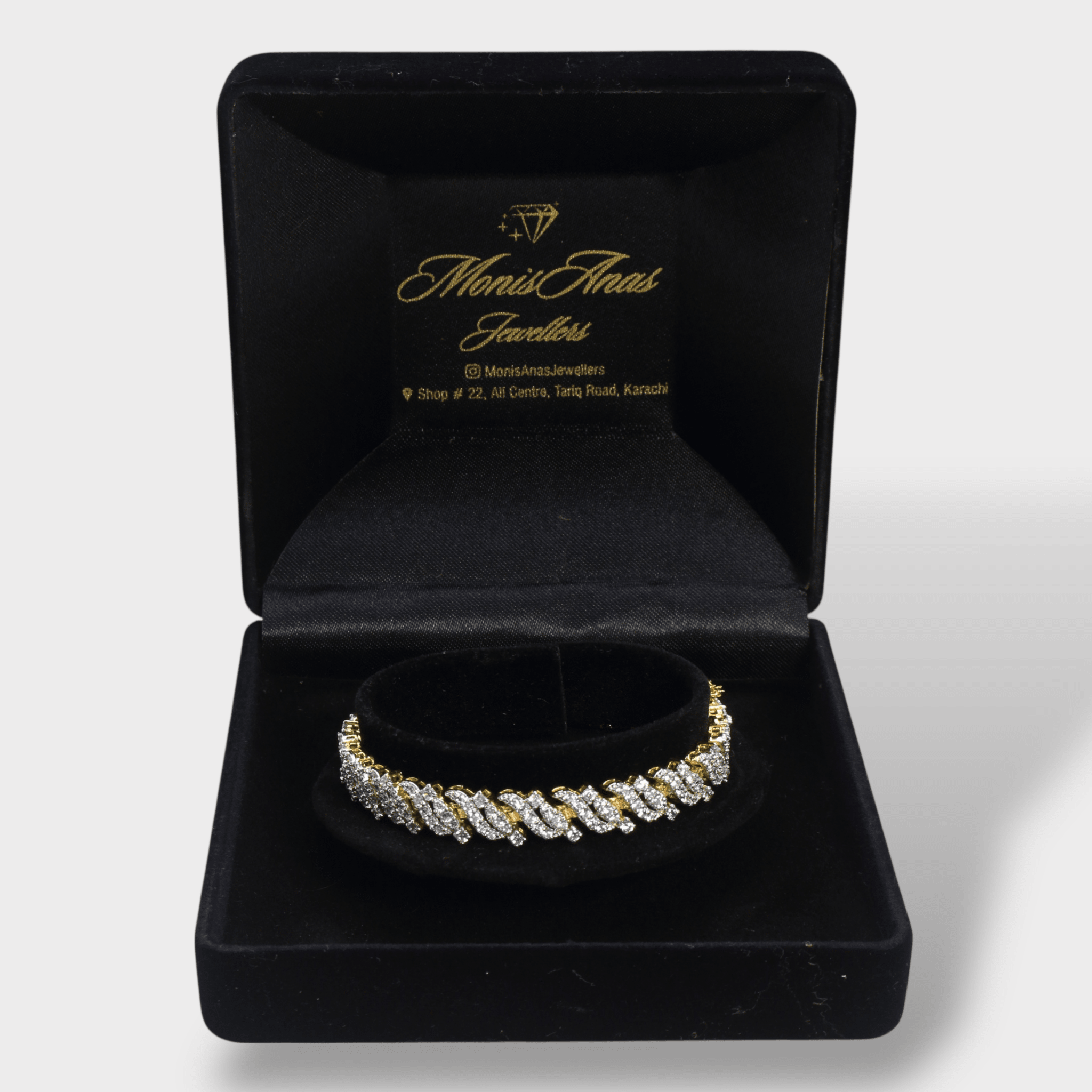 Full Iced Cuban Link Bracelet – 18K Gold Plated - Monis Anas Jewellers