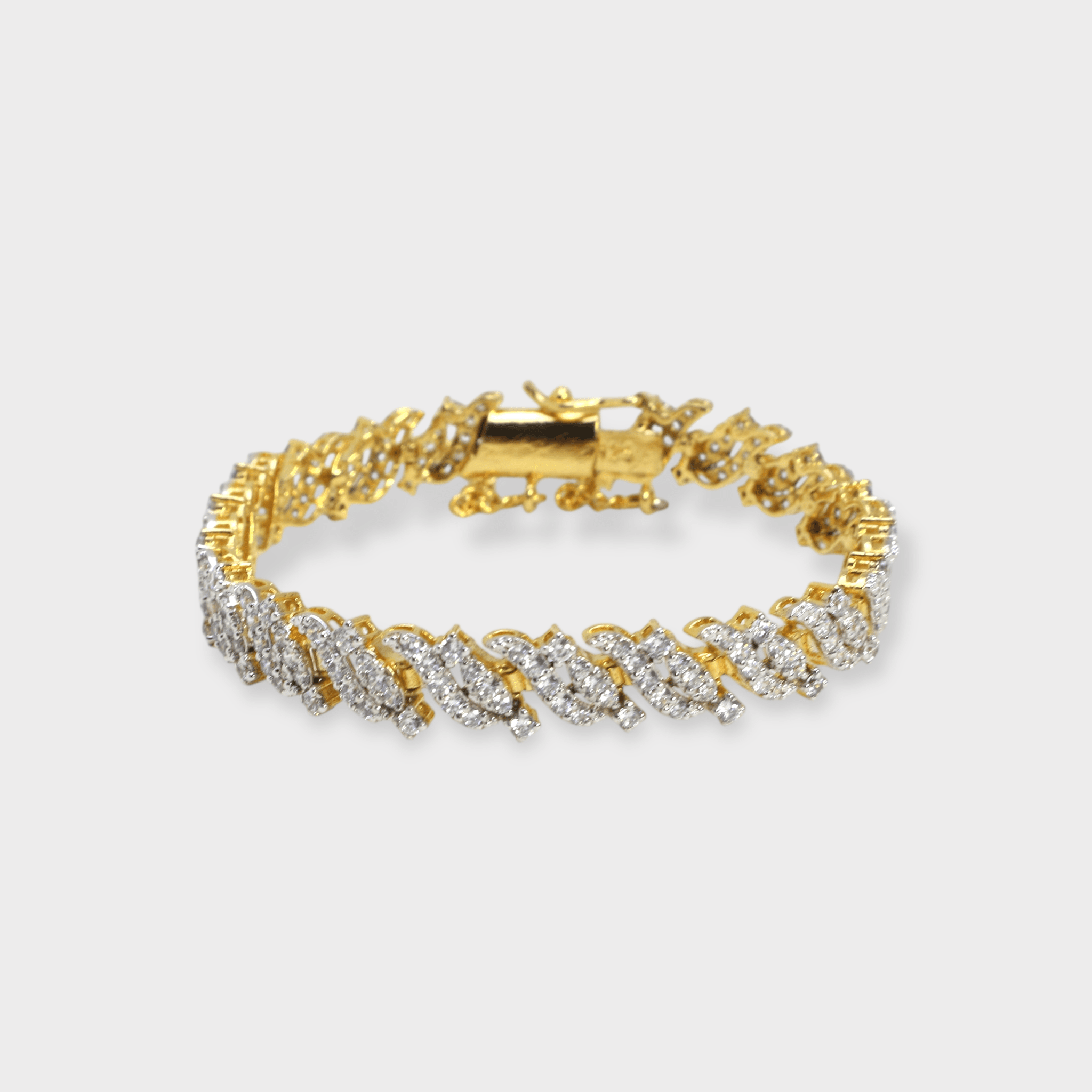 Full Iced Cuban Link Bracelet – 18K Gold Plated - Monis Anas Jewellers