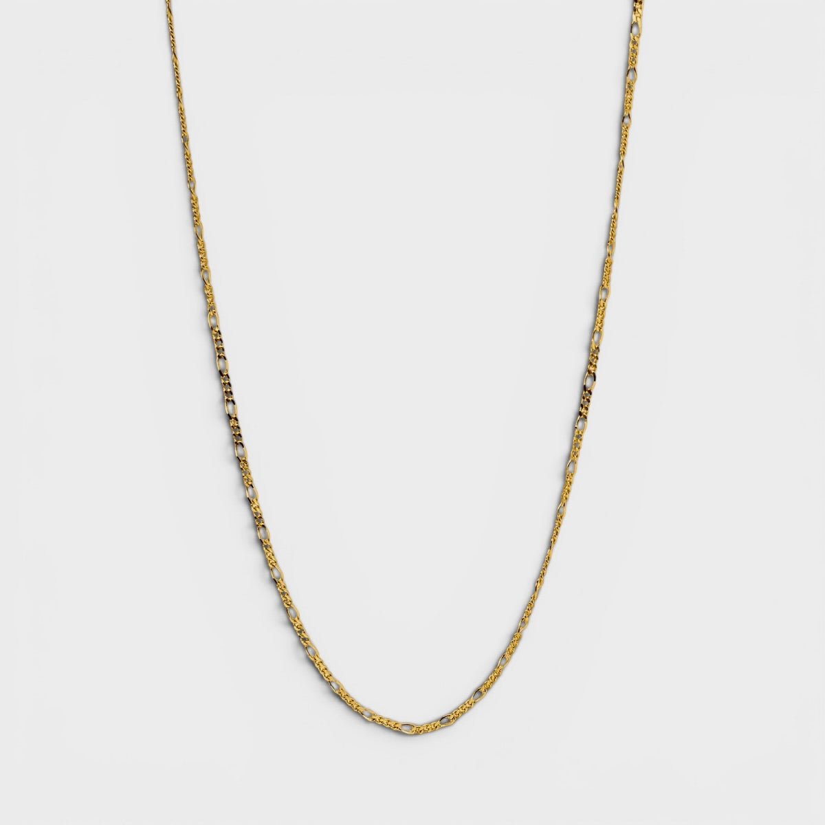 Gold Figaro Chain | 1.7mm | 18K Gold Plated - Monis Anas Jewellers