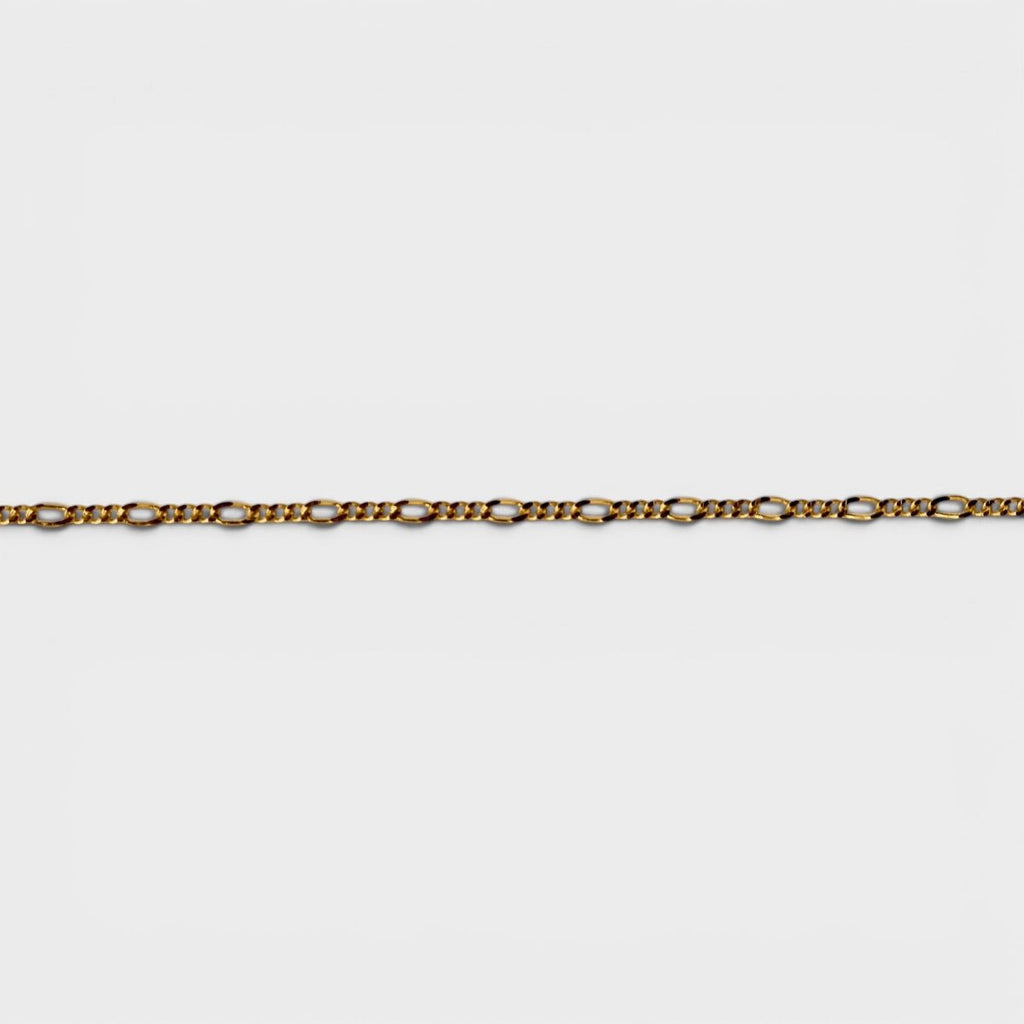 Gold Figaro Chain | 1.7mm | 18K Gold Plated - Monis Anas Jewellers