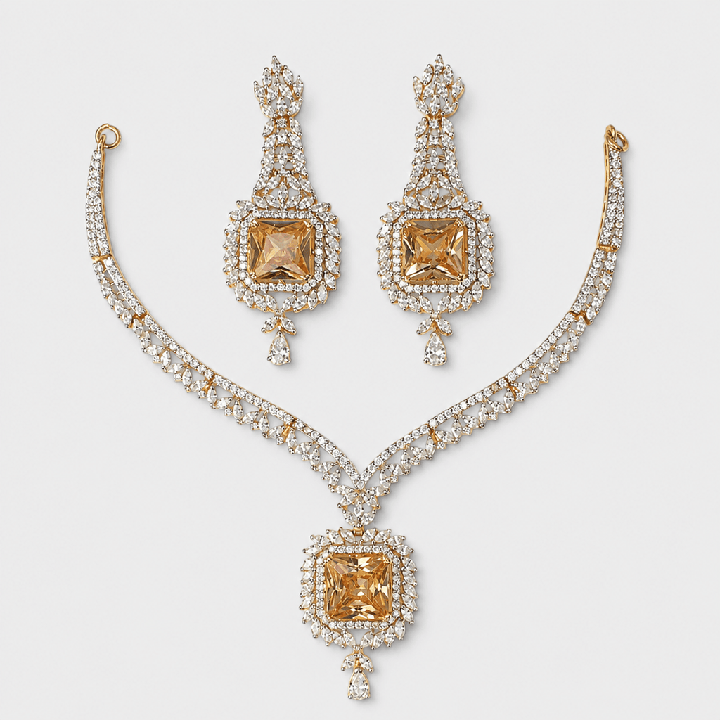 Golden Dusk Bridal Set - Monis Anas Jewellers
