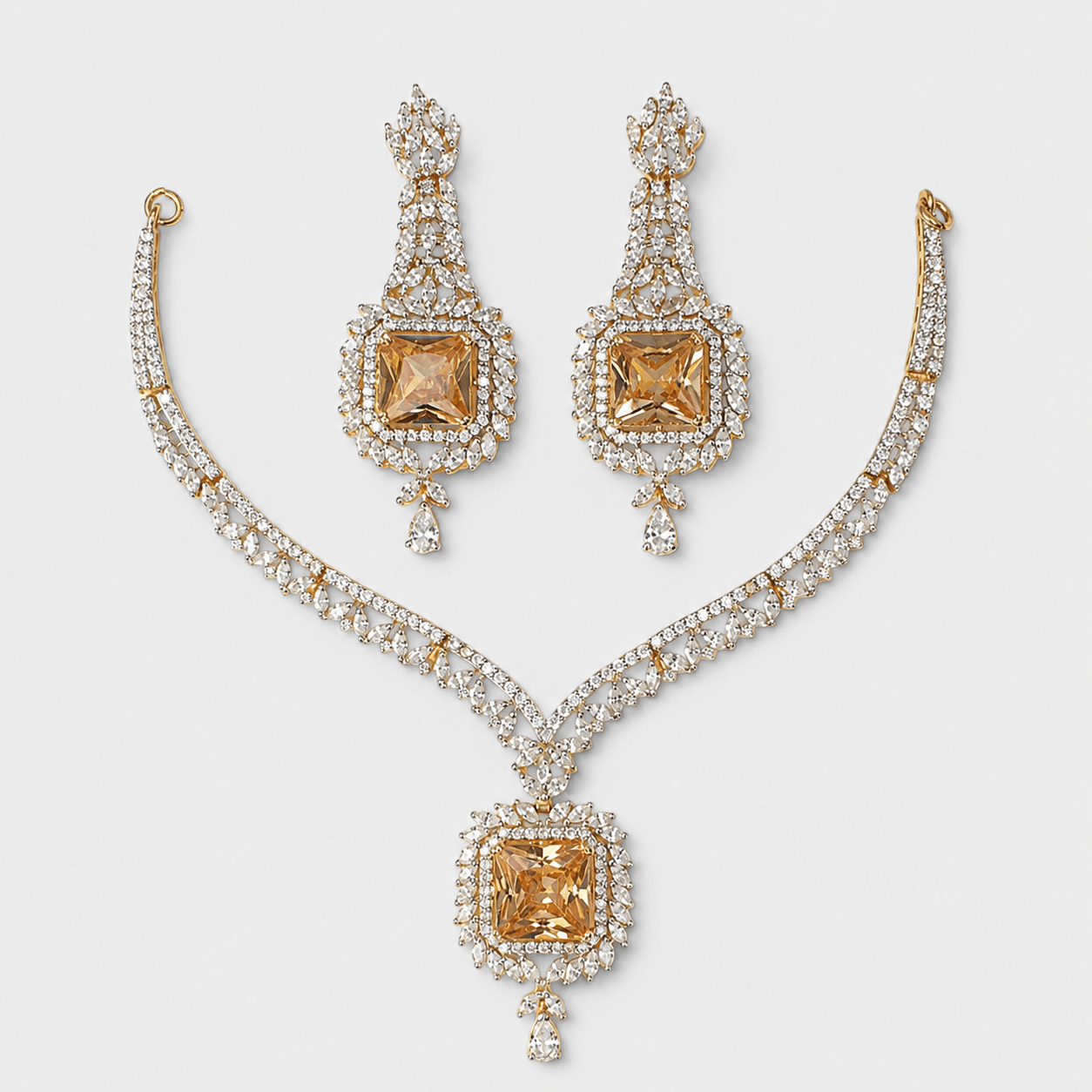 Golden Dusk Bridal Set - Monis Anas Jewellers