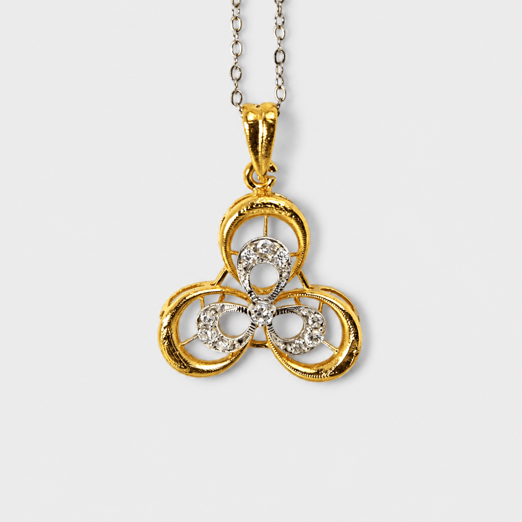 Golden Trinity Pendant Set - Monis Anas Jewellers
