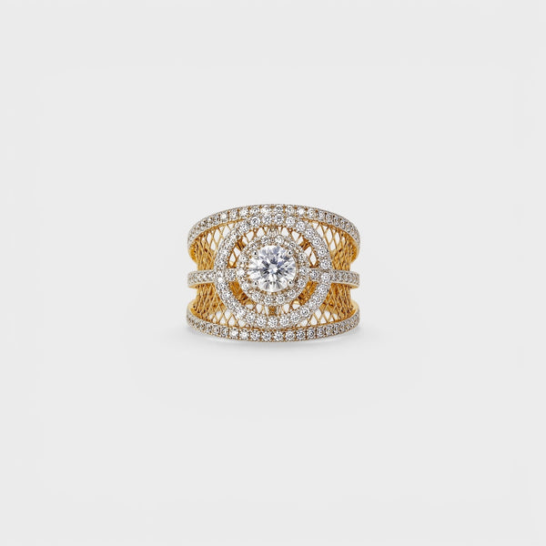 Golden Web Halo Ring