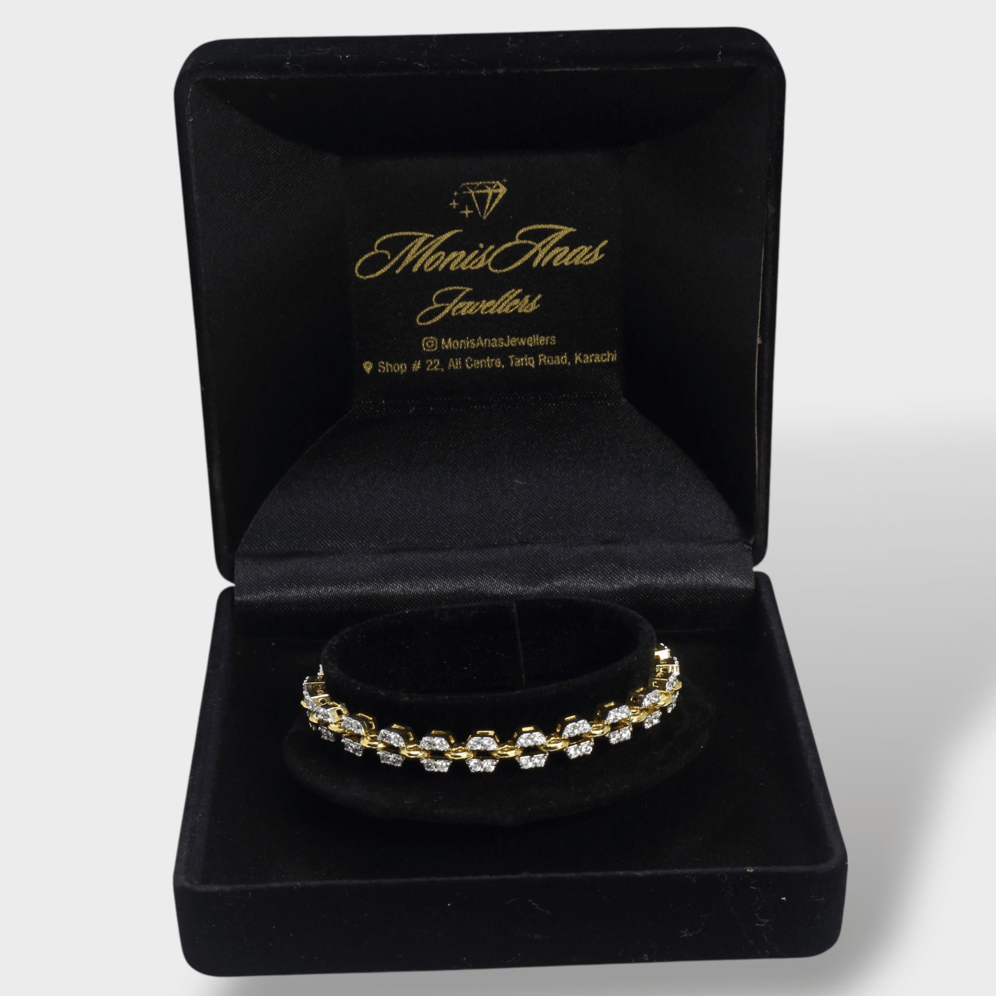 Iced Cuban Link Bracelet – 18K Gold Plated - Monis Anas Jewellers