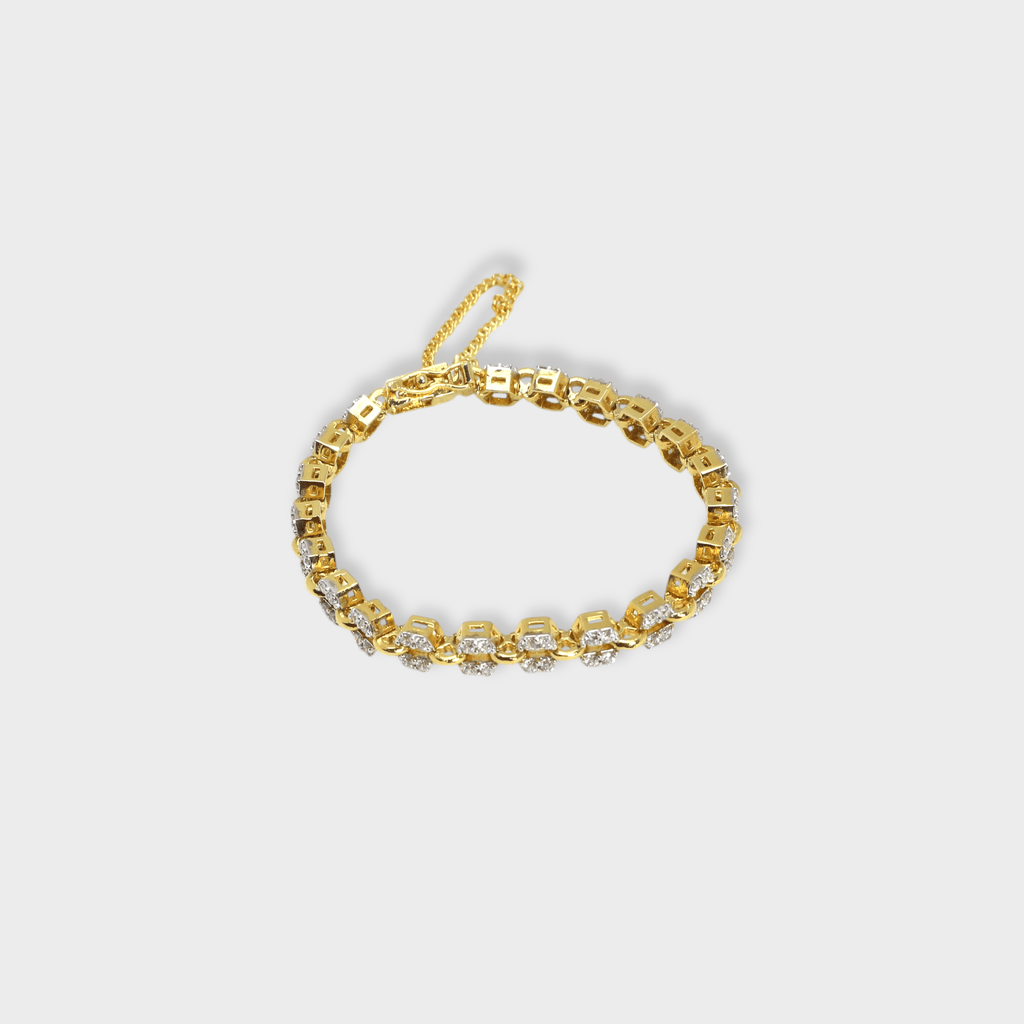 Iced Cuban Link Bracelet – 18K Gold Plated - Monis Anas Jewellers