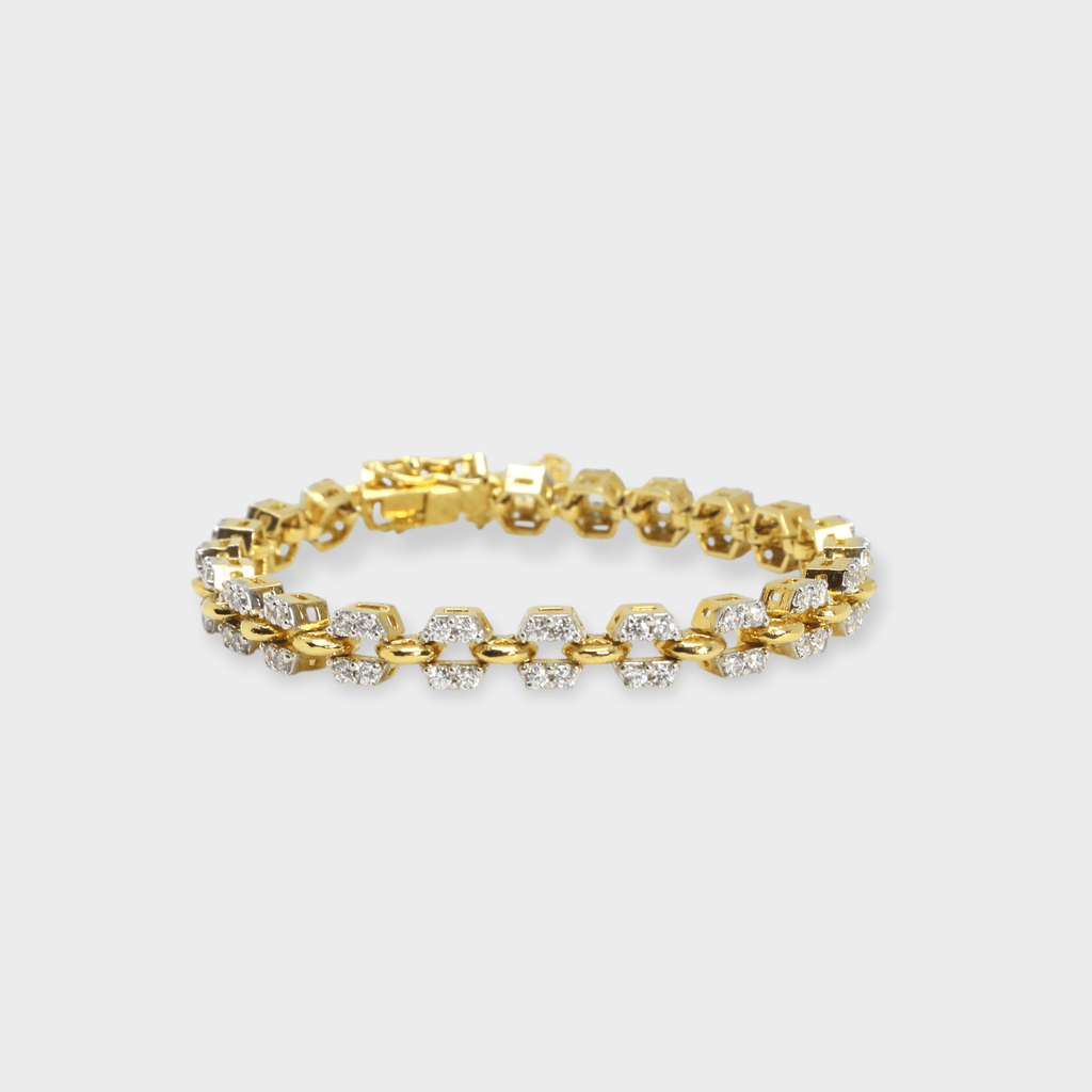 Iced Cuban Link Bracelet – 18K Gold Plated - Monis Anas Jewellers